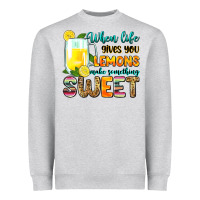 Heather Grey when life gives you lemons make someting sweet Heavyweight Sweatshirt - Zillion Design Studio