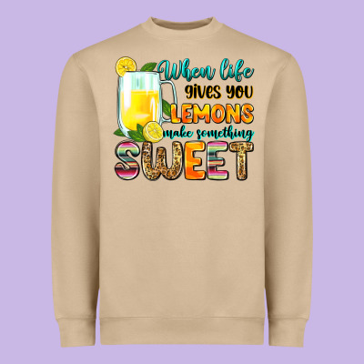 When Life Gives You Lemons Make Someting Sweet Heavyweight Sweatshirt Designed By Zillion Design Studio