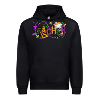 Black mardi gras teacher Urban Hoodie - texasbilliewilder