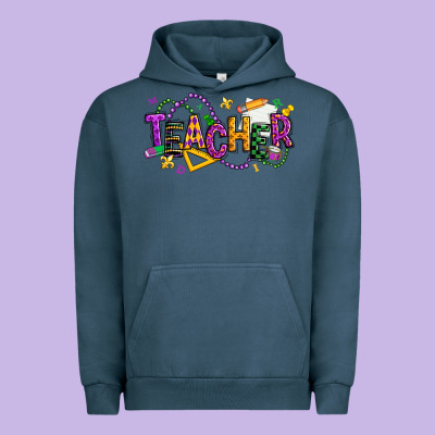 Mardi Gras Teacher Urban Hoodie Designed By Texasbilliewilder