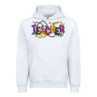 White mardi gras teacher Urban Hoodie - texasbilliewilder