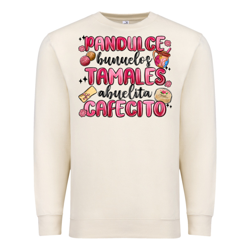 Pandulce Bunuelos Tamales Abuelita Cafecito Premium Sweatshirt by MaliasSmallBusiness | Teevron