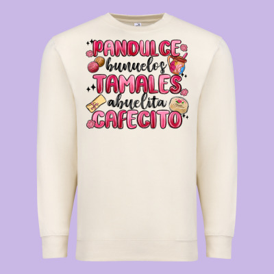 Pandulce Bunuelos Tamales Abuelita Cafecito Premium Sweatshirt Designed By Maliassmallbusiness