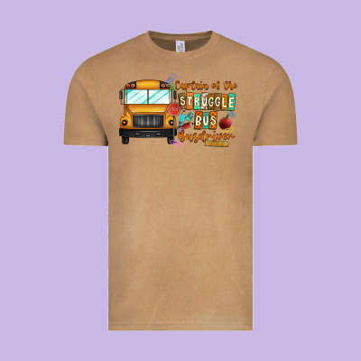 Captain Of Struggle Bus Busdriver Vintage Tee Designed By Cowhidedigitalart
