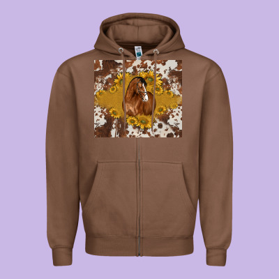 Horse Zipper Hoodie Designed By Barkaloodesign