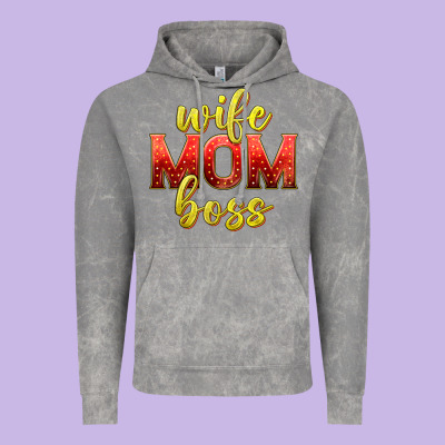 Wife Mom Boss Vintage Hoodie Designed By Texasbilliewilder