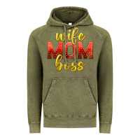 Vintage Olive wife mom boss Vintage Hoodie - texasbilliewilder
