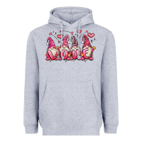 Heather Grey love gnomes valentine's day Heavyweight Hoodie - MaliasSmallBusiness
