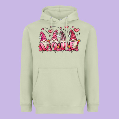 Love Gnomes Valentine's Day Heavyweight Hoodie Designed By Maliassmallbusiness