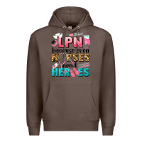 Coffee lpn because nurses need heroes Premium Hoodie - LillyAllenDesigns