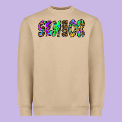 Senior 2022 Tie Die Leopard Heavyweight Sweatshirt Designed By Ranaportraitstore