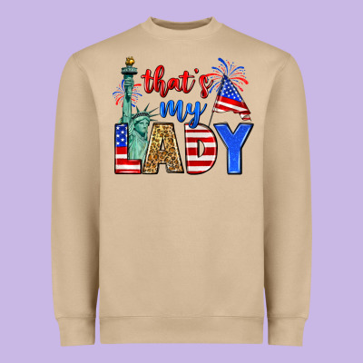 That's My Lady 4th Of July Heavyweight Sweatshirt Designed By Zillion Design Studio