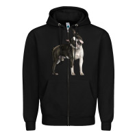 Black Boston Terrier Zipper Hoodie - LillyAllenDesigns