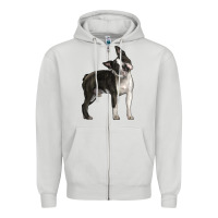 Dove Grey Boston Terrier Zipper Hoodie - LillyAllenDesigns