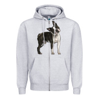Heather Grey Boston Terrier Zipper Hoodie - LillyAllenDesigns