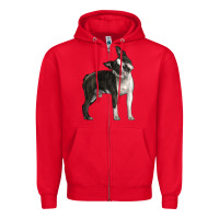 Red Boston Terrier Zipper Hoodie - LillyAllenDesigns