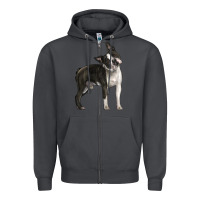 Smoke Boston Terrier Zipper Hoodie - LillyAllenDesigns
