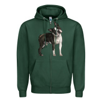 Sports Green Boston Terrier Zipper Hoodie - LillyAllenDesigns
