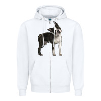 White Boston Terrier Zipper Hoodie - LillyAllenDesigns