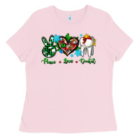 Peace Love Dental For Christmas Ladies Tee | Teevron