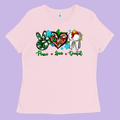 Peace Love Dental For Christmas Ladies Tee Designed By Adodesignshop