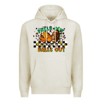 Oatmeal Heather falls out balls out Premium Hoodie - LillyAllenDesigns