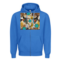 True Royal cowhide leopard bull skull gemstone Zipper Hoodie - NancyCooperArtShop