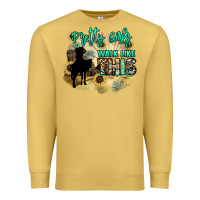 Antique Gold pretty girls walk like this Premium Sweatshirt - NancyCooperArtShop