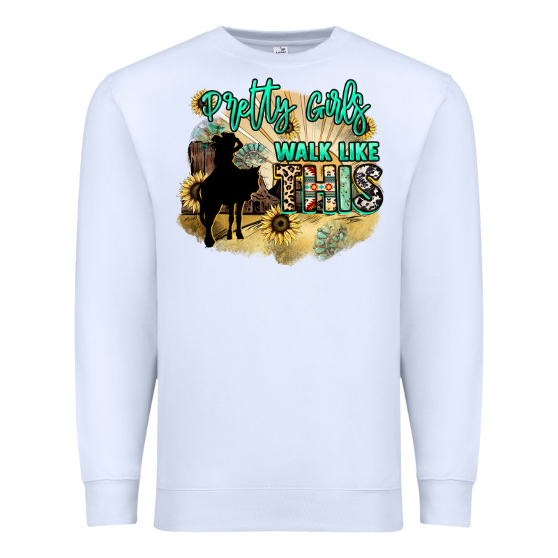 Pretty Girls Walk Like This Premium Sweatshirt by NancyCooperArtShop | Teevron