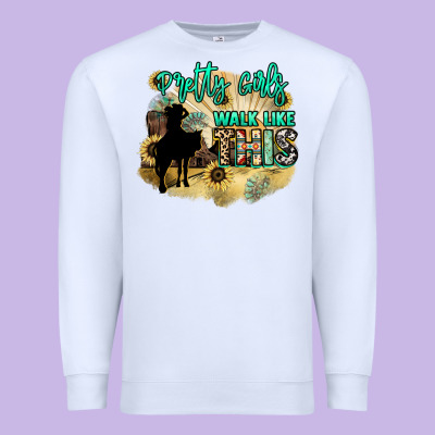 Pretty Girls Walk Like This Premium Sweatshirt Designed By Nancycooperartshop
