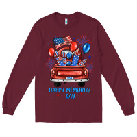 Burgundy happy memorial day farm truck Long Sleeve Tee - JahusDesignShop