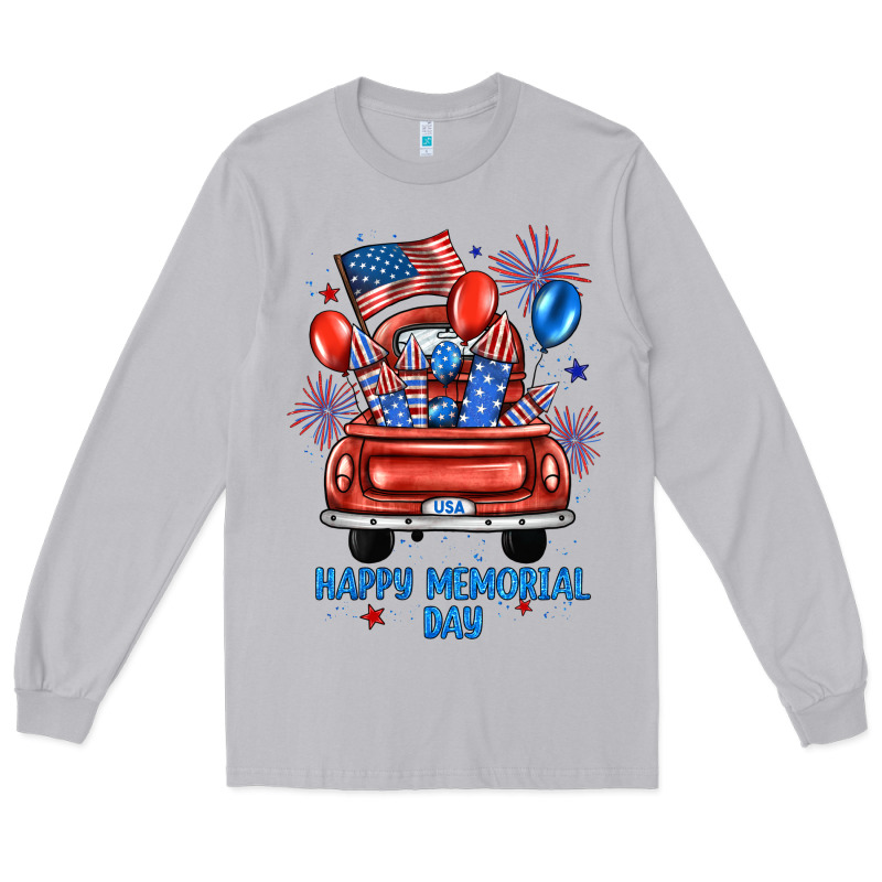 Happy Memorial Day Farm Truck Long Sleeve Tee by JahusDesignShop | Teevron