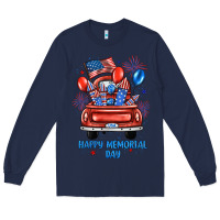 Navy happy memorial day farm truck Long Sleeve Tee - JahusDesignShop