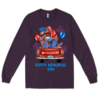Plum happy memorial day farm truck Long Sleeve Tee - JahusDesignShop