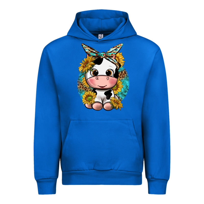 Cute Cow With Sunflower And Leopard Urban Hoodie by texasbilliewilder | Teevron