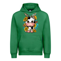 Emerald cute cow with sunflower and leopard Urban Hoodie - texasbilliewilder
