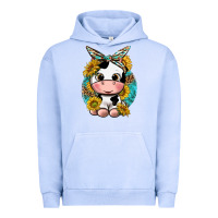 Pigment Grape Ice cute cow with sunflower and leopard Urban Hoodie - texasbilliewilder