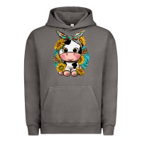 Pigment Tornado cute cow with sunflower and leopard Urban Hoodie - texasbilliewilder