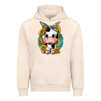 Sandshell cute cow with sunflower and leopard Urban Hoodie - texasbilliewilder