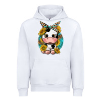 White cute cow with sunflower and leopard Urban Hoodie - texasbilliewilder