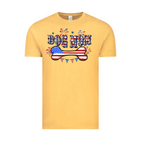 Vintage Mustard 4th of July Dog Mom Vintage Tee - CowGirlArtShop