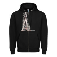 Black Great Dane Dog Zipper Hoodie - LillyAllenDesigns