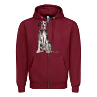 Burgundy Great Dane Dog Zipper Hoodie - LillyAllenDesigns
