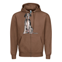 Chestnut Great Dane Dog Zipper Hoodie - LillyAllenDesigns