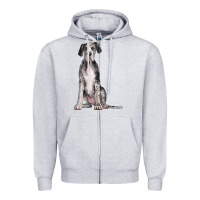 Heather Grey Great Dane Dog Zipper Hoodie - LillyAllenDesigns