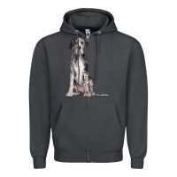 Smoke Great Dane Dog Zipper Hoodie - LillyAllenDesigns