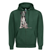 Sports Green Great Dane Dog Zipper Hoodie - LillyAllenDesigns