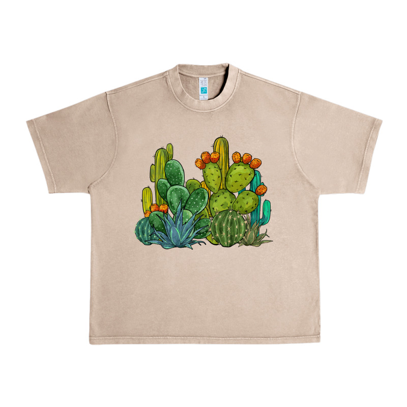 Watercolor Cactus Urban Heavy Tee by BarkalooDesign | Teevron