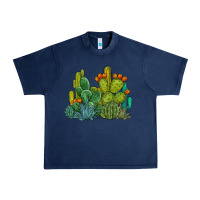 Navy watercolor cactus Urban Heavy Tee - BarkalooDesign