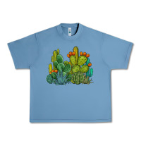 Pebble Blue watercolor cactus Urban Heavy Tee - BarkalooDesign